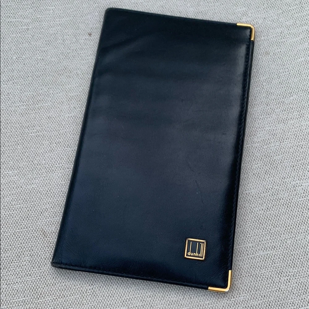 Dunhill Elegant Black Wallet with Gold Accents